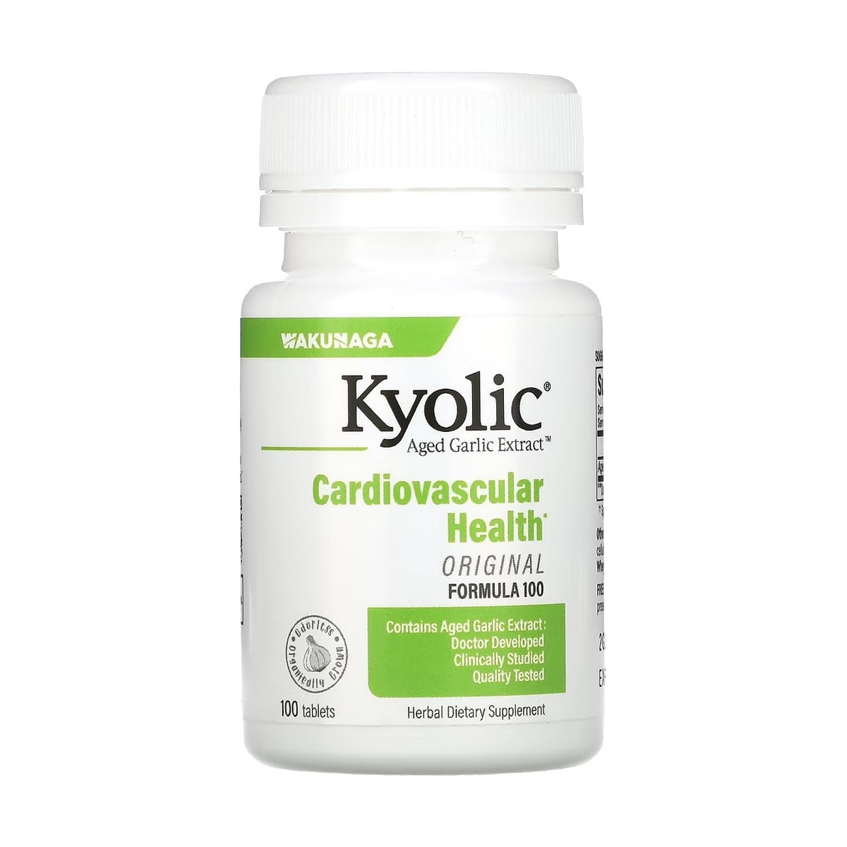 Екстракт часнику, підтримка серцево-судинної системи Kyolic Aged Garlic Extract Cardiovascular Health Formula 100, 100 таблеток